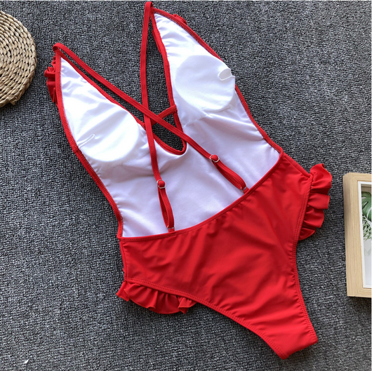 Traje de Baño Enterizo con Volantes y Espalda Abierta - Bikini Sexy Moderno - Image 7