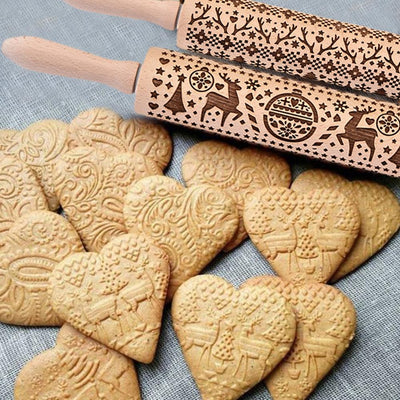 Rodillo para Galletas Navideño con Patrón de Copo de Nieve - Image 5