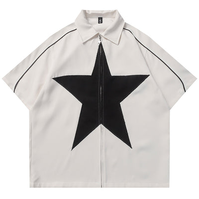Camisa Casual de Hombre con Parches de Estrellas - Image 5