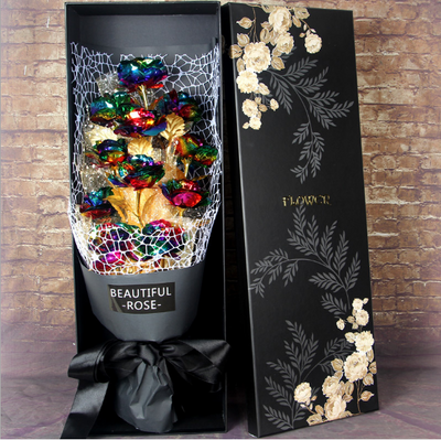Rosa Dorada 24K con Lámina de Oro - Ramo de Rosas Eternas para Matrimonio y Aniversario - Image 19