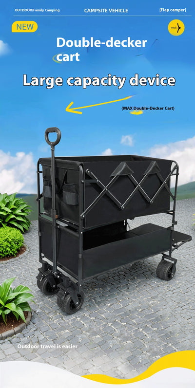 Carrito de Compras Plegable de Gran Capacidad con Doble Bandeja - Image 9