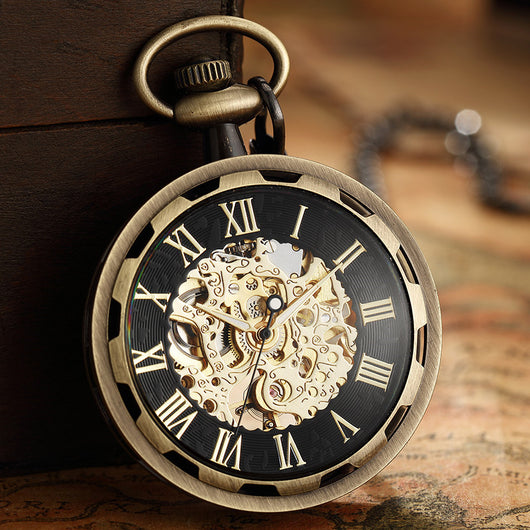 Reloj de Bolsillo Dorado Transparente con Diseño Hueco - Image 8