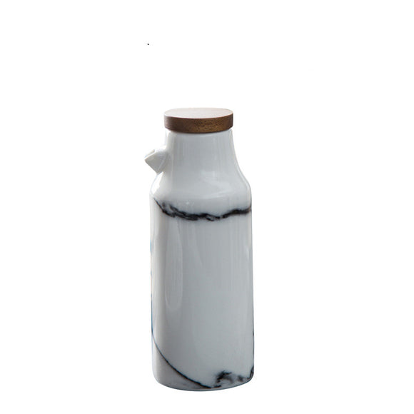 Botella de Cerámica Marmoleada para Aceite, Vinagre y Salsa de Soya