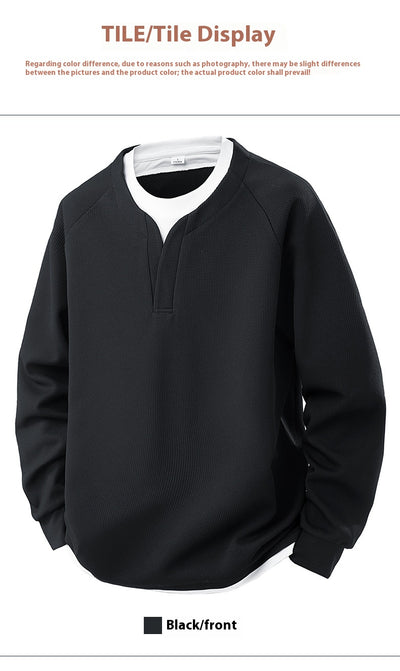 Suéter Waffle V-Cuello Bicolor Casual Versátil para Mujer - Image 10