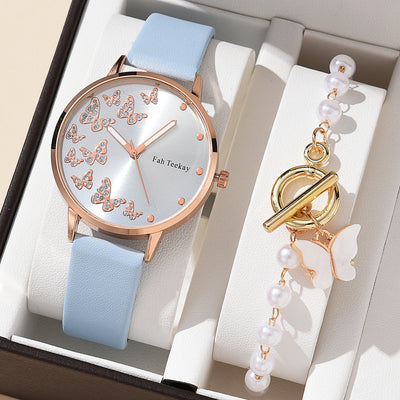Reloj de Pulsera Dama Elegancia Temperamento con Banda Ajustable y Diamantes Mariposa - Image 8
