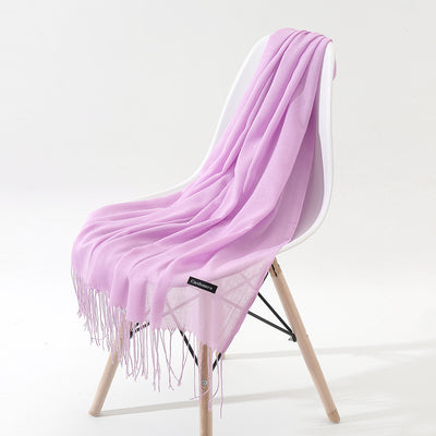 Bufanda Chal de Cachemira Otoño Invierno - Diseño Minimalista con Flecos - Image 5