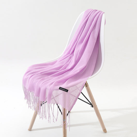 Bufanda Chal de Cachemira Otoño Invierno - Diseño Minimalista con Flecos - Image 5