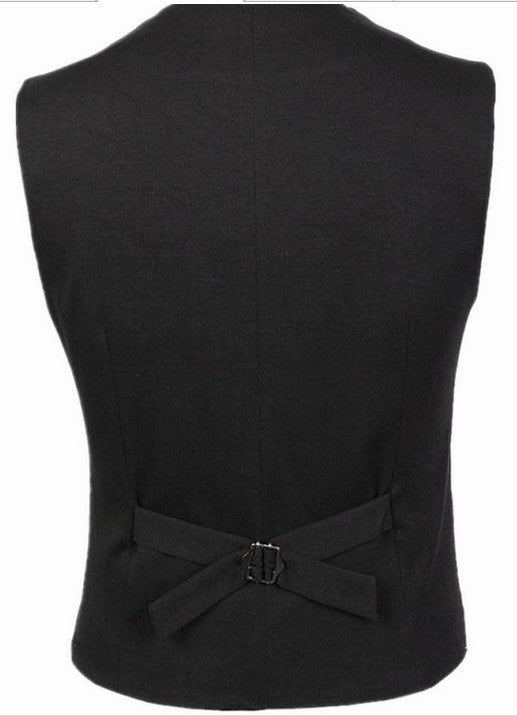 Chaleco de Traje Coreano Slim Fit Unicolor Abotonado - Image 3