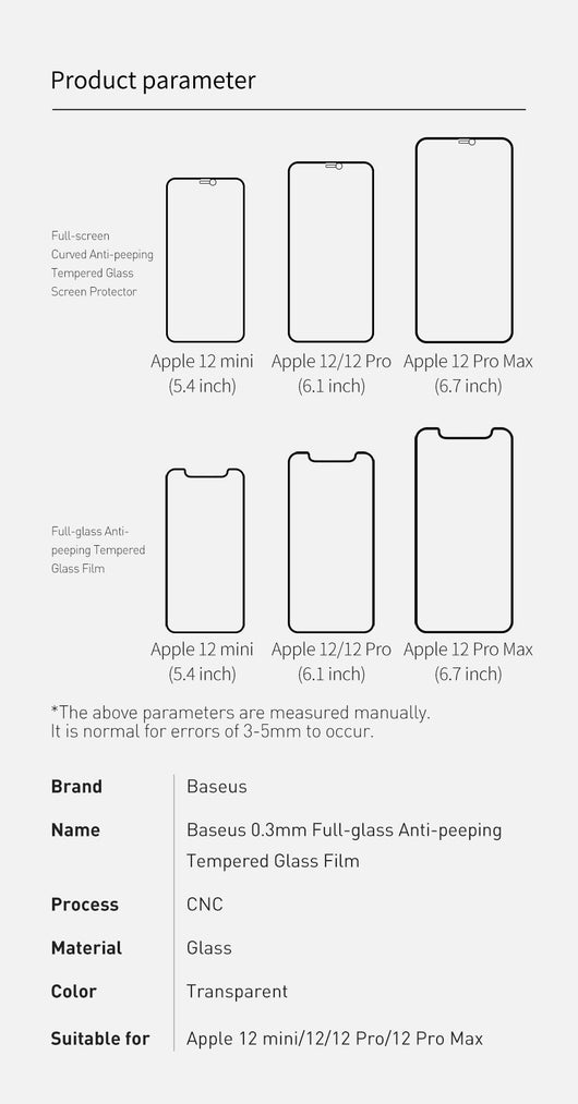 Protector de Pantalla Curvo Privacidad 0.3mm para iPhone 5.4 Pulgadas - Pack 2 Piezas - Image 18
