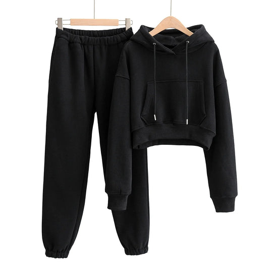 Conjunto Deportivo Dos Piezas de Cachemira - Sudadera Holgada y Pantalón para Correr