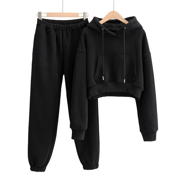 Conjunto Deportivo Dos Piezas de Cachemira - Sudadera Holgada y Pantalón para Correr