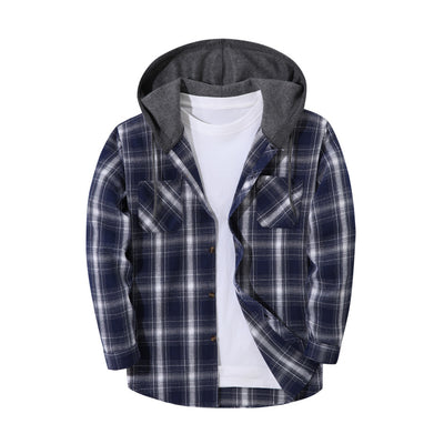 Chaqueta Hoodie Cuadriculada Moderna para Hombre - Image 8