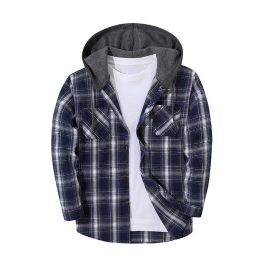 Chaqueta Hoodie Cuadriculada Moderna para Hombre - Image 8