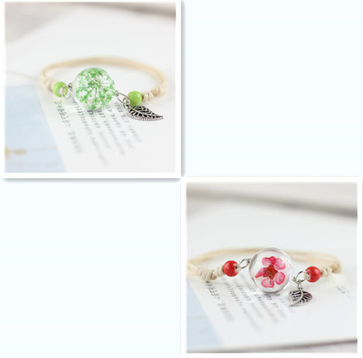 Pulsera Esfera de Cristal con Flores Secas - Diente de León y Estrellas - Image 21