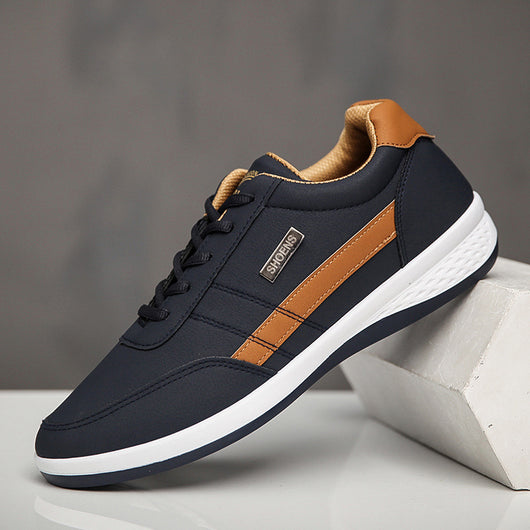 Zapatos Deportivos Casuales de Cuero Impermeables Versátiles