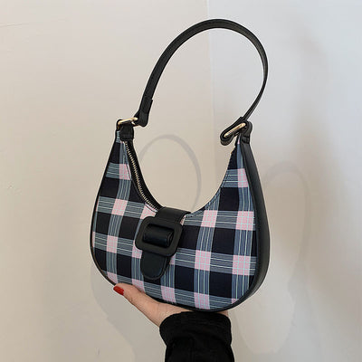 Bolsa Bandolera Cuadros Estilo Francés Baguette Lujo - Image 2