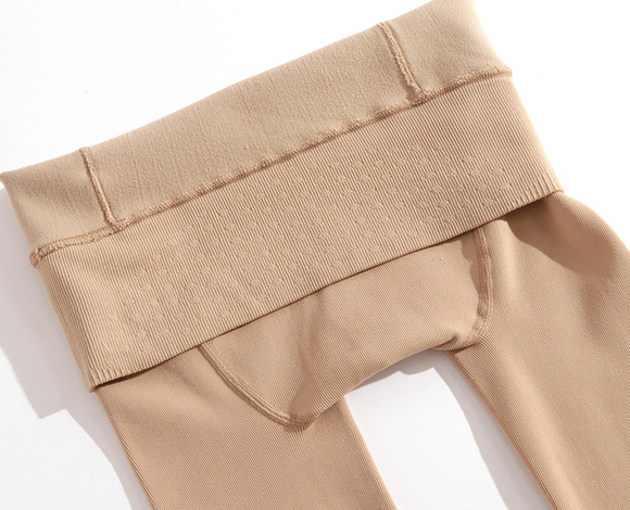 Meias-Calça Listradas Plus Size Cintura Alta Antidesfiamento Pretas Quentes Sem Costura
