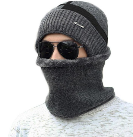 Gorro Cálido de Lana y Terciopelo con Cuello Integrado - Image 7