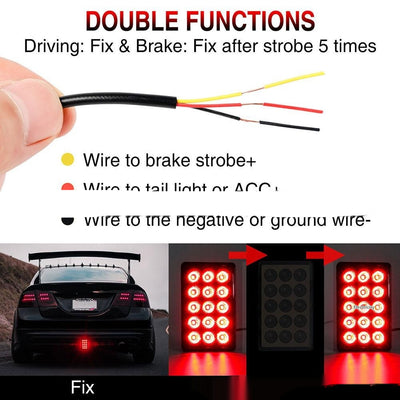 Luz de Freno Trasera Cuadrada con Frecuencia de Reversión para Auto y Moto - Image 11