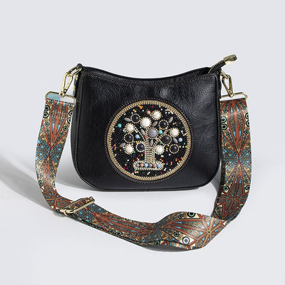 Bolsa Tote Étnica de Turquesa con Cuentas - Diseño Cruzado y Hombro - Image 11