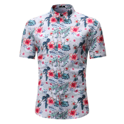 Camisa Floral Casual de Manga Corta para Hombre - Image 5