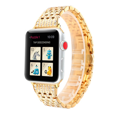 Correa de Reloj de Acero Inoxidable con Diamantes