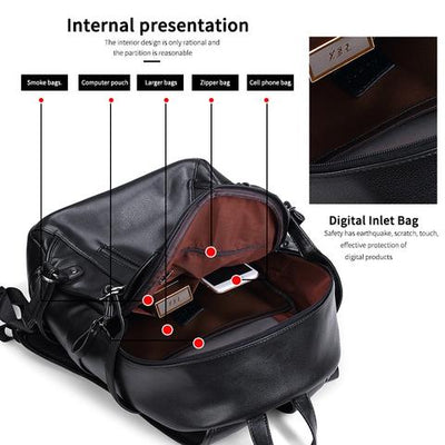 Mochila de Cuero con Carga USB - Image 3