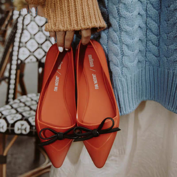 Sandalias de Gelatina con Mariposa para Mujer Punta Fina