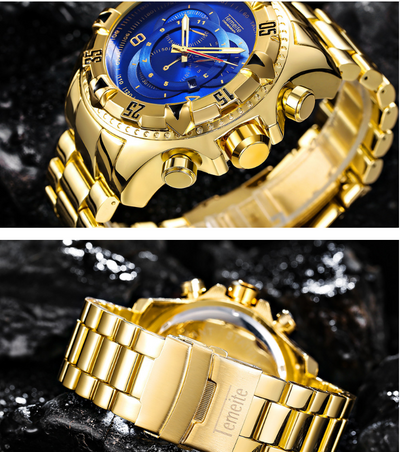 Reloj Deportivo Hombre Tres Ojos Luminoso Esfera Grande Acero Inoxidable - Image 5