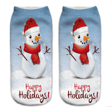 Calcetines Deportivos Navideños Cortos con Impresión 3D - Image 11