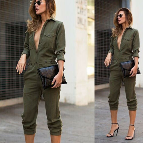 Jumpsuit de Manga Larga Color Sólido - Image 2