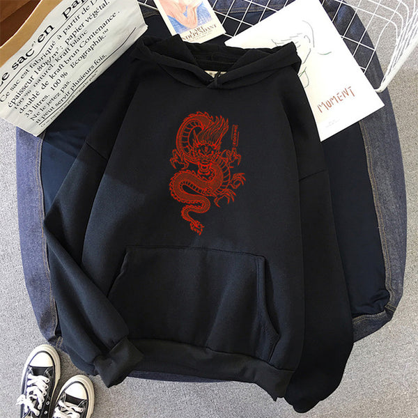Sudadera con Estampado de Dragón Chino