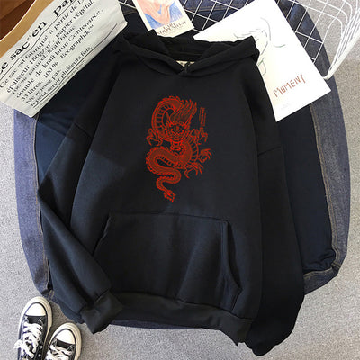 Sudadera con Estampado de Dragón Chino