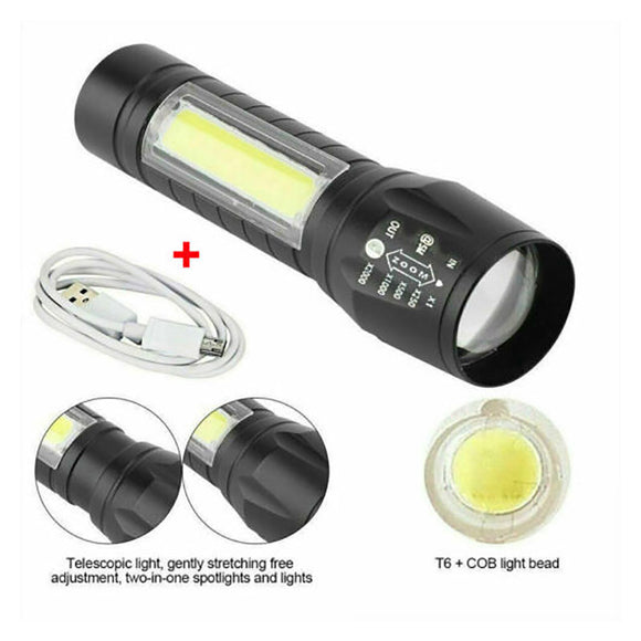 Linterna LED Zoom Extensible para Trabajo - Luz Profesional Ajustable