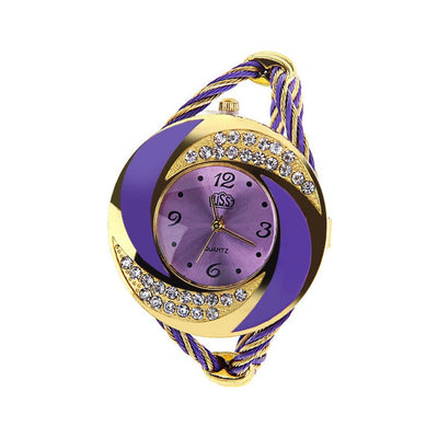 Pulsera Reloj de Diamantes con Trenzado - Image 6