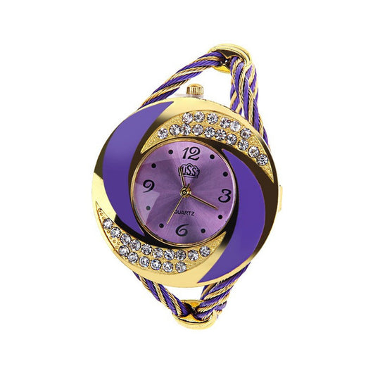 Pulsera Reloj de Diamantes con Trenzado - Image 6