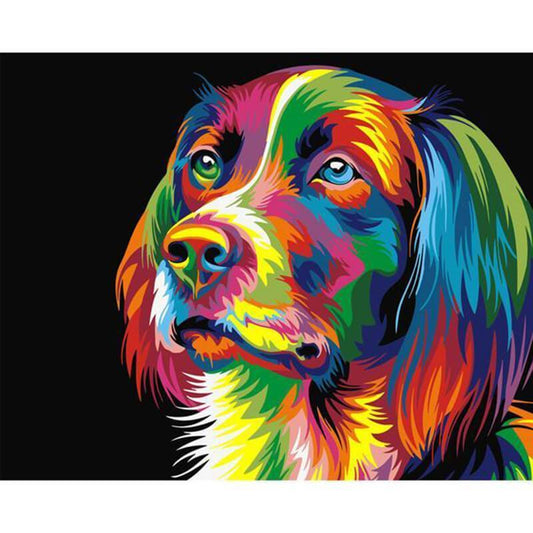 Cuadro Artístico de Perro Multicolor