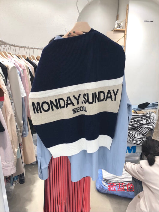 Poncho Tejido Tipo Suéter Oversized con Detalle de Letras - Image 3
