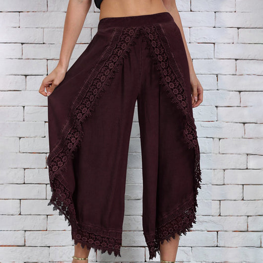 Pantalones Anchos de Encaje Elegante - Image 13