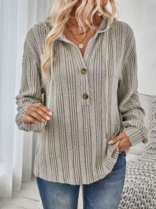 Sudadera con Capucha de Manga Larga en Color Liso para Mujer - Image 8