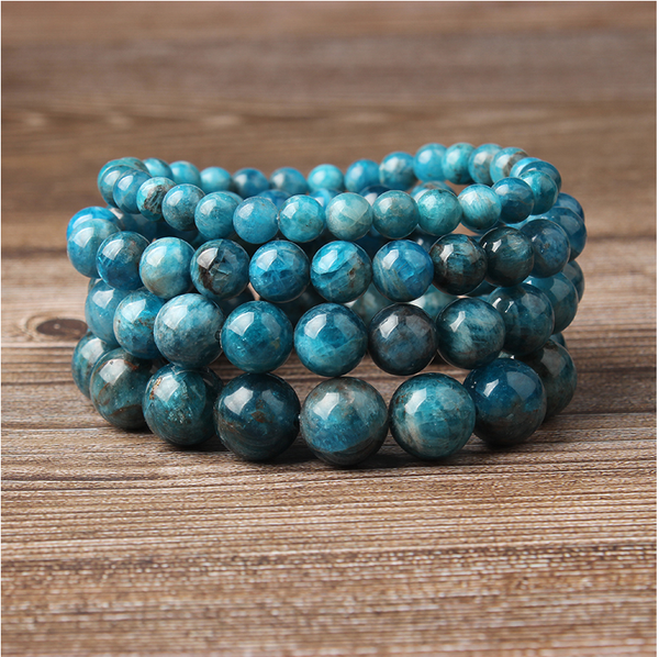 Pulsera de Apatita Azul Natural - Joyería Elástica Unisex