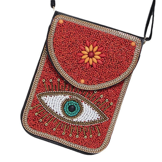 Bolsa Bohemia para Celular con Cuentas y Concha Marina - Image 6