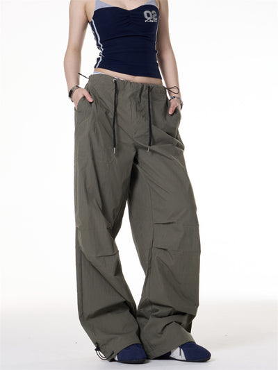 Pantalones Paracaidista Sueltos Plisados Estilo Retro Hot Girl - Image 10