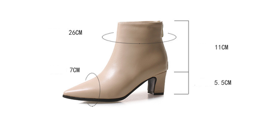 Botas Cortas de Cuero para Mujer con Tacón Grueso - Image 5