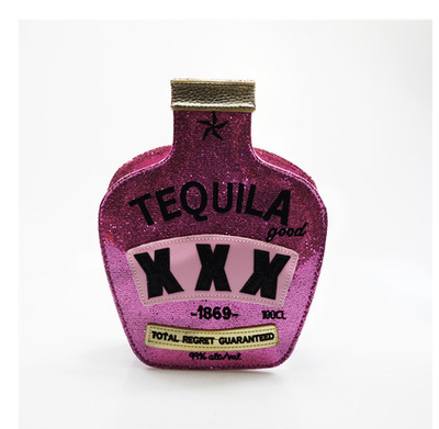 Bolsa Mensajera de Cuero PU Diseño Botella de Tequila - Image 4
