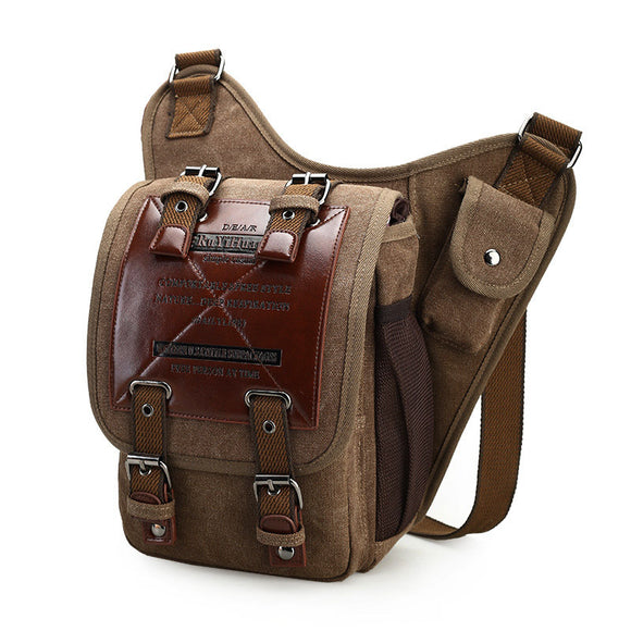 Bolsa de Lona Vintage para Hombre - Bandolera Multifuncional Estilo Europeo