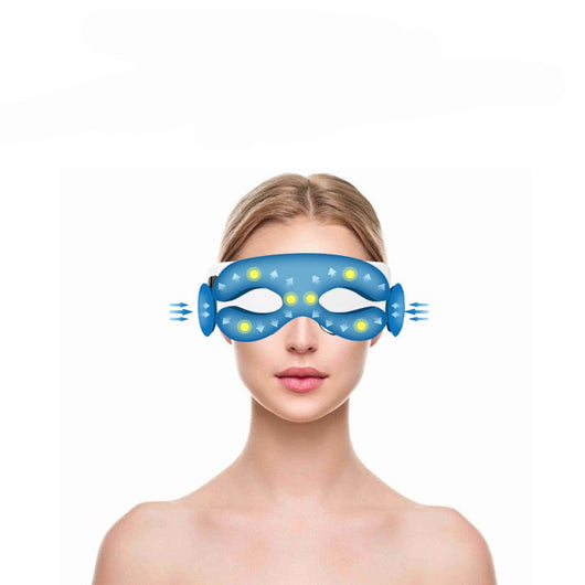 White Bluetooth Smart Eye Massager with vibration, hot compress, and airbag massage, featuring a foldable design. - Image 3