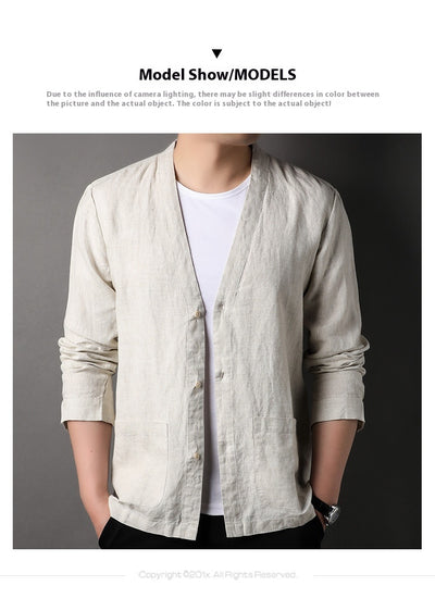 Camisa Casual Manga Larga Escote V para Hombre - Image 10