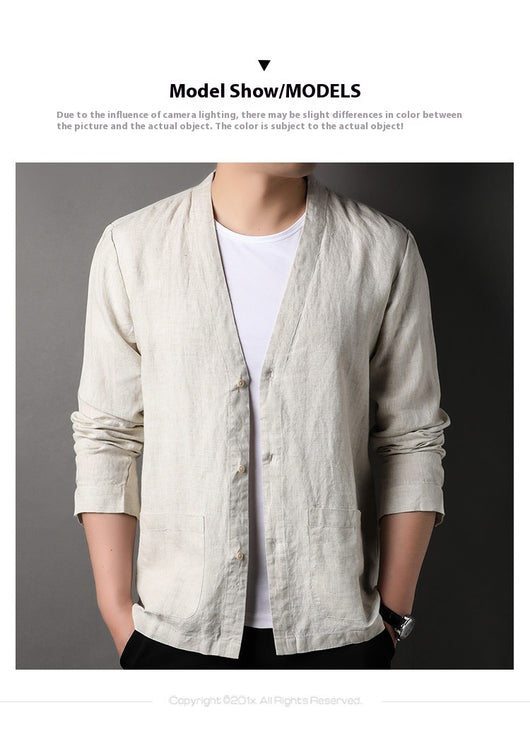 Camisa Casual Manga Larga Escote V para Hombre - Image 10