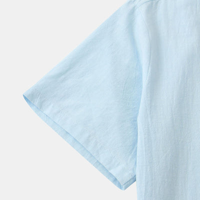 Camisa Casual de Manga Corta Básica para Hombre - Perfecta para Playa y Verano - Image 8